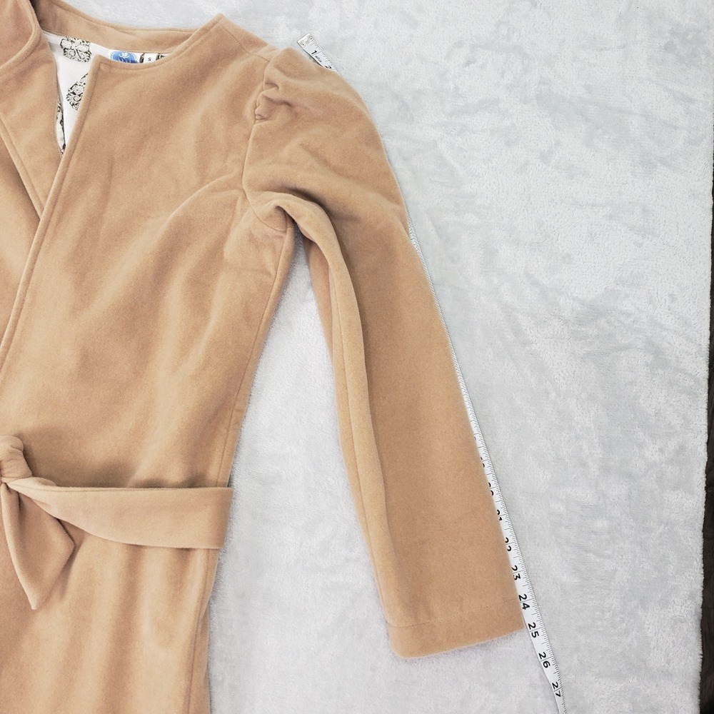 Monogram Mary The Drop Off Coat Tan Belted Trench Jacket Casual Dress Women's S - Picture 9 of 10